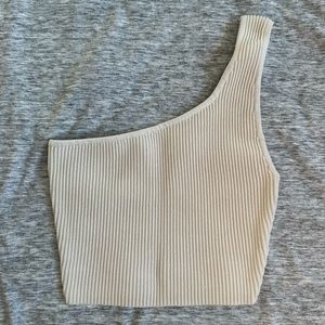 BABATON sculpt knit one shoulder top